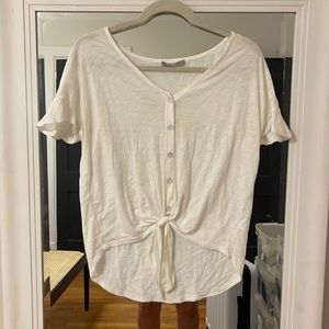 Tart tie front white top